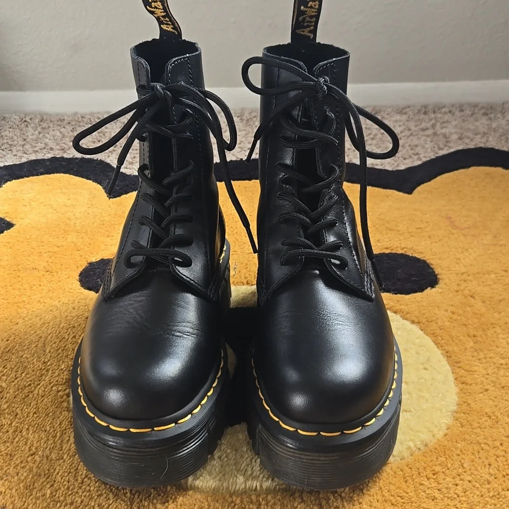 Dr. Martens Black Audrick 8-Eye Boots - Picture 2 of 6